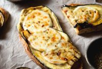 Roasted Eggplant and Mozzarella Bruschetta