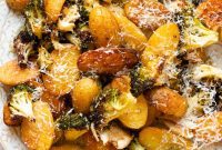 Crispy Parmesan Roasted Potatoes and Broccoli