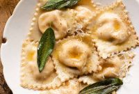 Golden Butternut Ravioli with Aromatic Sage Brown Butter