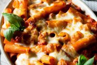 Fiery Cream Sausage Pasta Bake