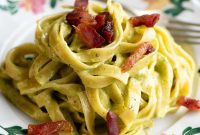 Guanciale Crunch on Emerald Pistachio Pasta