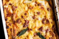 Roasted Butternut Squash Lasagna with Italian Sausage and Taleggio