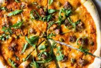 Roasted Red Pepper Sausage Pizza