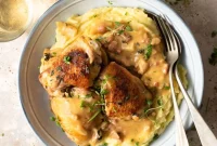 Creamy Tuscan Chicken with Garlic and Crispy Pancetta