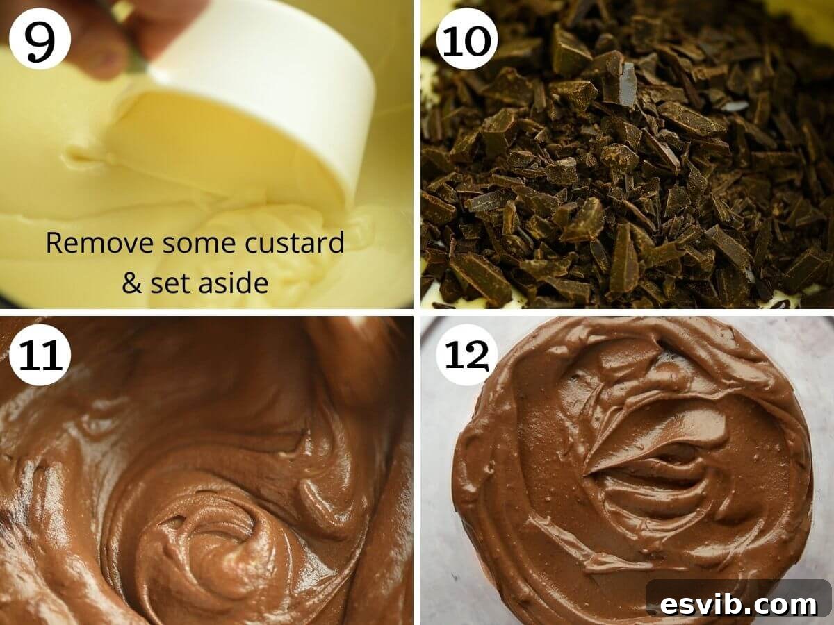Zuppa Inglese Italy's Luscious Layered Delight 6 Step by step photos showing how to make chocolate custard