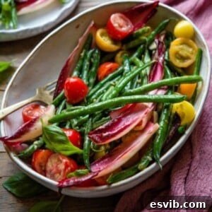 Close-up of the Easy Green Bean Salad with Mustard and Garlic Dressing
