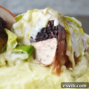 Black Pudding Stuffed Chicken with Cheesy Leeks recipe image