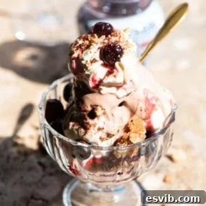 Paciugo: Liguria's Frozen Fantasy 5 A close-up of a delectable Italian ice cream sundae in a glass jar, generously topped with whipped cream and vibrant Amarena cherries.
