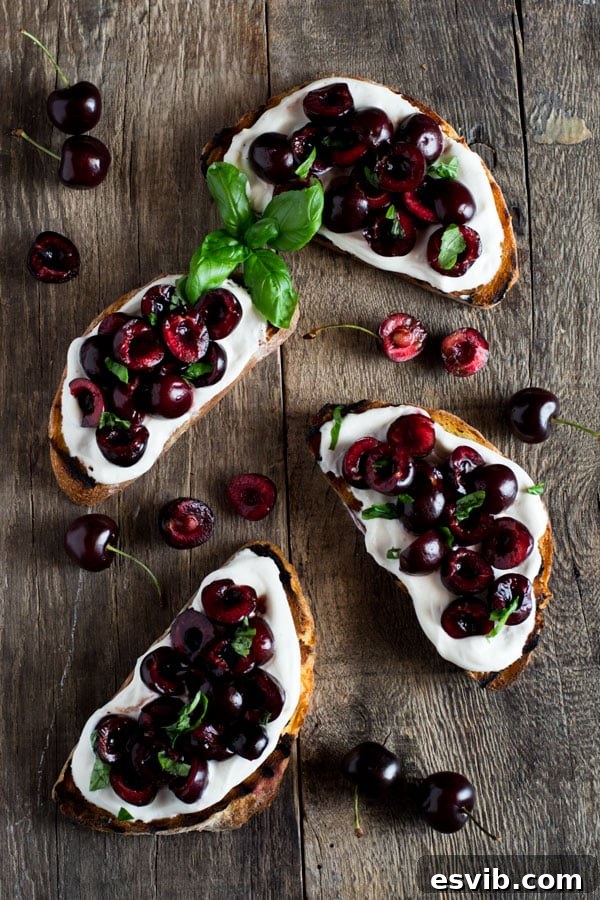 Balsamic-Kissed Cherry Ricotta Toast 4 Close-up of toasted bread slices being prepared, showing char marks from a griddle pan, brushed with olive oil.