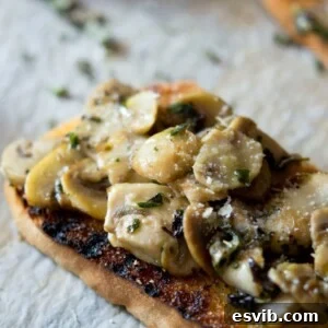 Easy Parmesan Mushroom Crostini