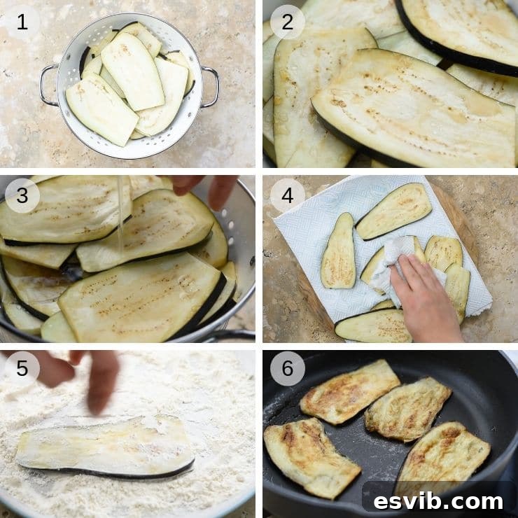 Step by step photos for how to prepare eggplant for eggplant parmigiana