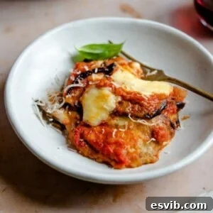 Eggplant Parmigiana in a serving dish