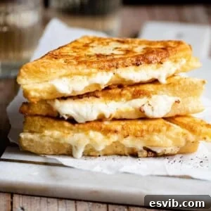 A close up image of fried mozzarella sandwiches