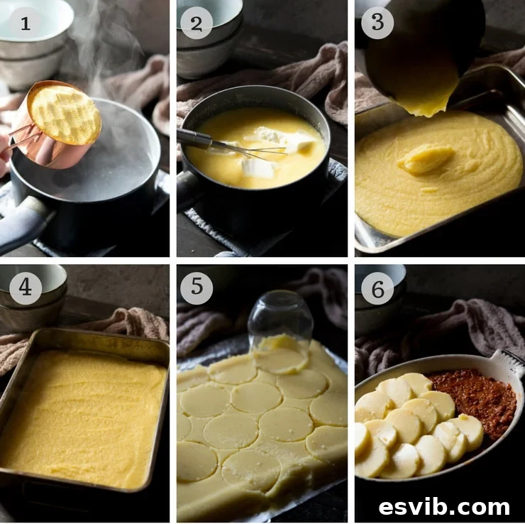 Step by step instructions for how to make a ragu wth baked polenta Step by step instructions for how to make a ragu wth baked polenta