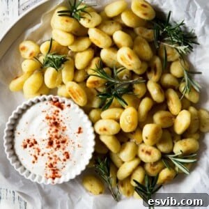 Crispy Rosemary Gnocchi 2 Crispy Pan-Fried Gnocchi with Rosemary, ready to serve