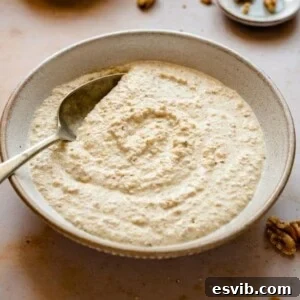 Square image of Walnut Sauce with gnocchi.