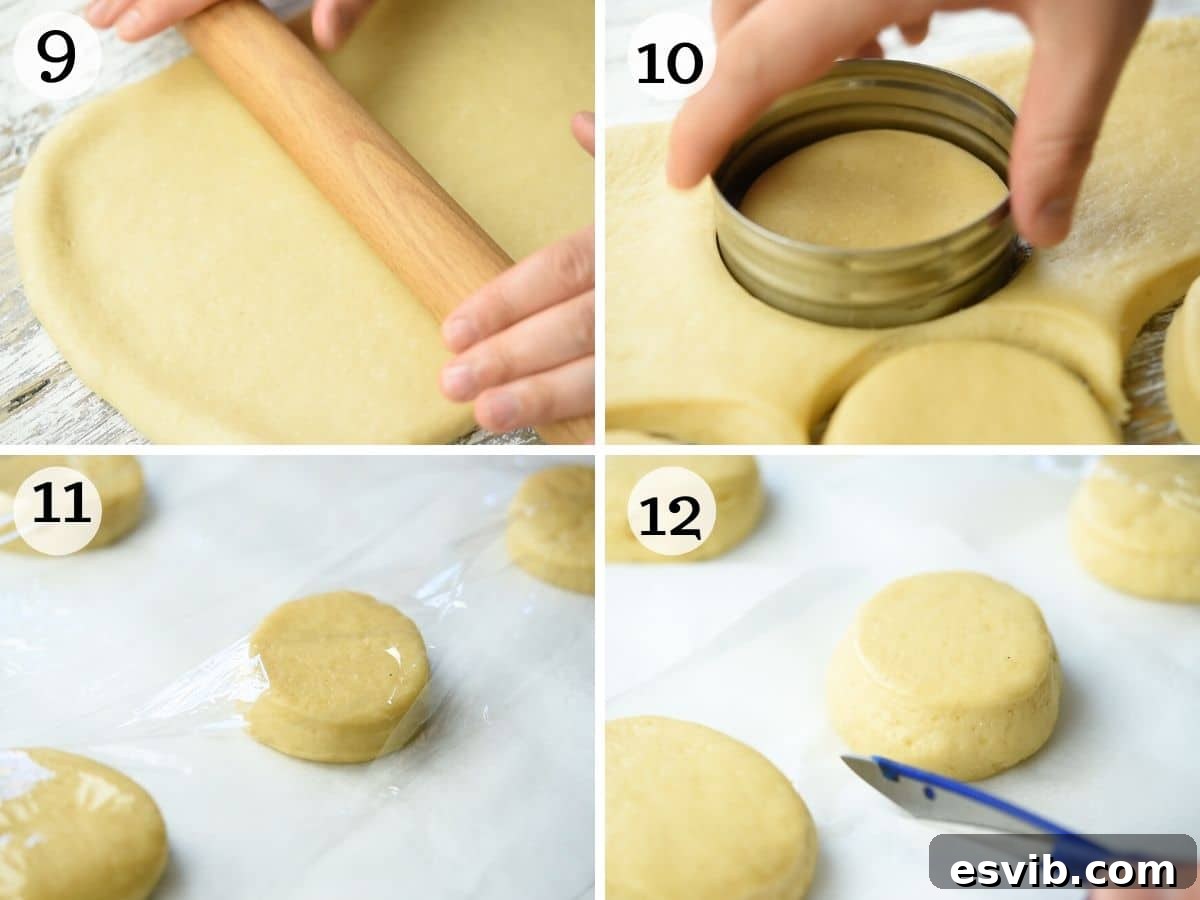 Bomboloni Italian Fried Pastry Bliss 6 Step-by-step photos illustrating how to cut out round bomboloni dough shapes and prepare them for their second proof.