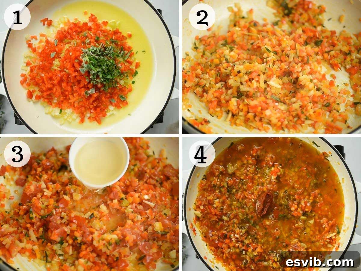 Rustic Vegetable Ragu Pappardelle 4 Step by step photos showing how to make vegetable ragu