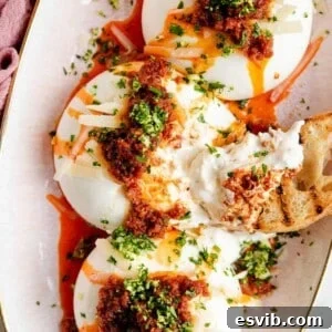 A close up of burrata with Nduja